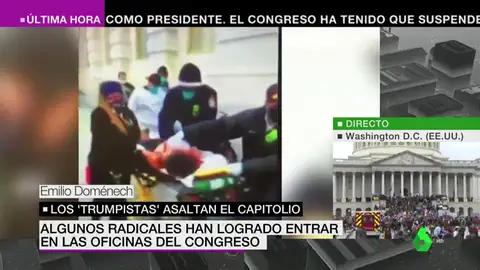 Evacuada mujer herida Evacuada mujer herida