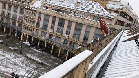 Nieve en la Plaza Mayor de Ciudad Real