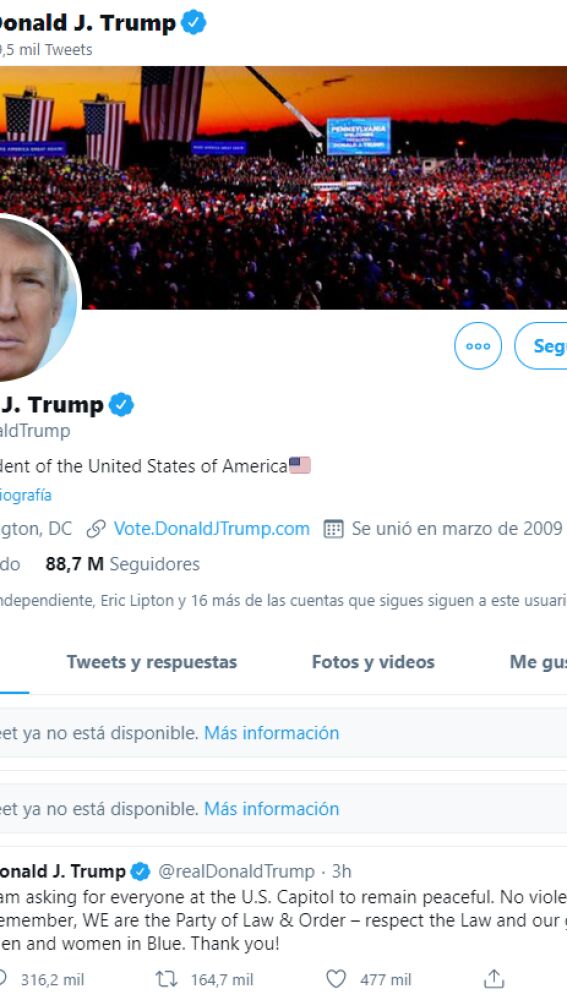 Captura de los tuits eliminados