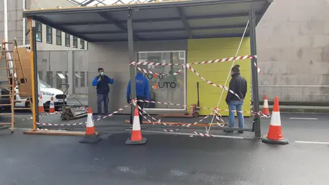 Covidauto dañado en el Ventorrillo Covidauto dañado en el Ventorrillo