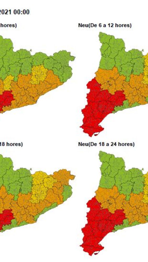 Previsión de nevadas en Cataluña