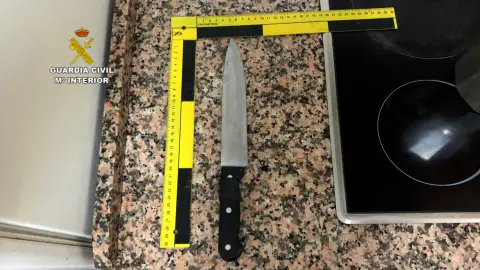 El arma que fue usada por el detenido El arma que fue usada por el detenido