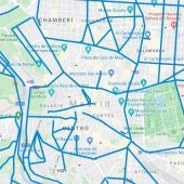Mapa de calles cortadas y calles limpias en Madrid hoy en tiempo real