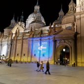Iluminación en el Pilar de Zaragoza con el anuncio Año Jubilar 2021