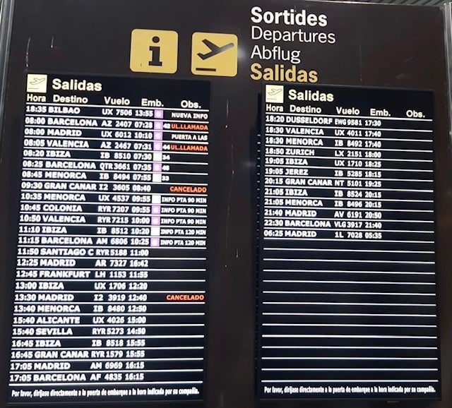 Ocho vuelos cancelados entre Baleares y Madrid este lunes por la borrasca Ocho vuelos cancelados entre Baleares y Madrid este lunes por la borrasca