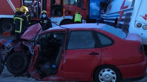 El accidente ha ocurrido en la N-430, cerca de Piedrabuena El accidente ha ocurrido en la N-430, cerca de Piedrabuena