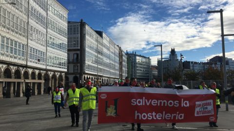 Protesta hosteleros coruñeses