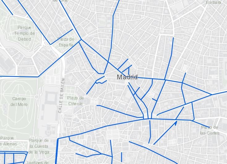 Mapa de calles cortadas por la nieve y calles limpias en Madrid hoy martes en tiempo real Mapa de calles cortadas por la nieve y calles limpias en Madrid hoy martes en tiempo real