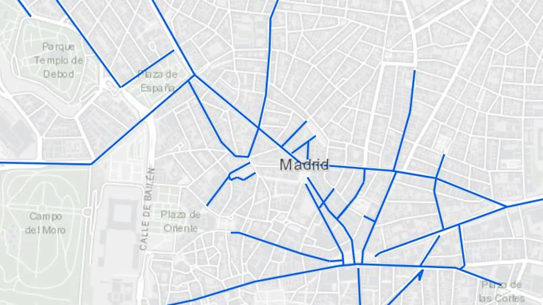Mapa de calles cortadas por la nieve y calles limpias en Madrid hoy martes en tiempo real