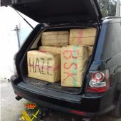 Fardos de hachís hallados en Pozo del Camino