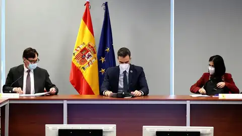 Salvador Illa, Pedro Sánchez, Carolina Darias Salvador Illa, Pedro Sánchez, Carolina Darias