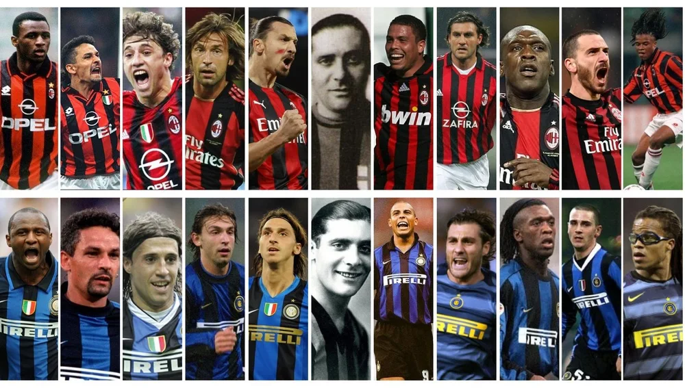 Once futbolistas top que jugaron en Milan e Inter