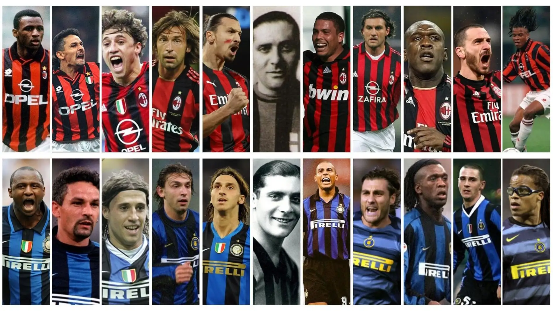 Once futbolistas top que jugaron en Milan e Inter