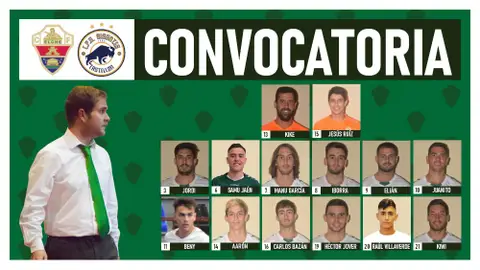 Lista de convocados del Elche CF Sala para el partido ante Bisontes Castellón. ELCHE CF SALA