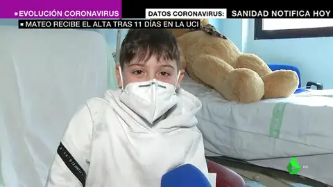 Mateo sale del hospital tras 11 días en la UCI por COVID: "Gracias a todos los que me han estado cuidando" Mateo sale del hospital tras 11 días en la UCI por COVID: "Gracias a todos los que me han estado cuidando"
