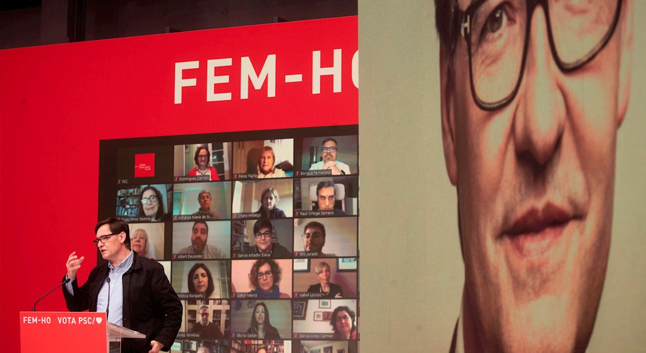 Salvador Illa coge fuerza y se acerca a la cabeza en las elecciones catalanas Salvador Illa coge fuerza y se acerca a la cabeza en las elecciones catalanas