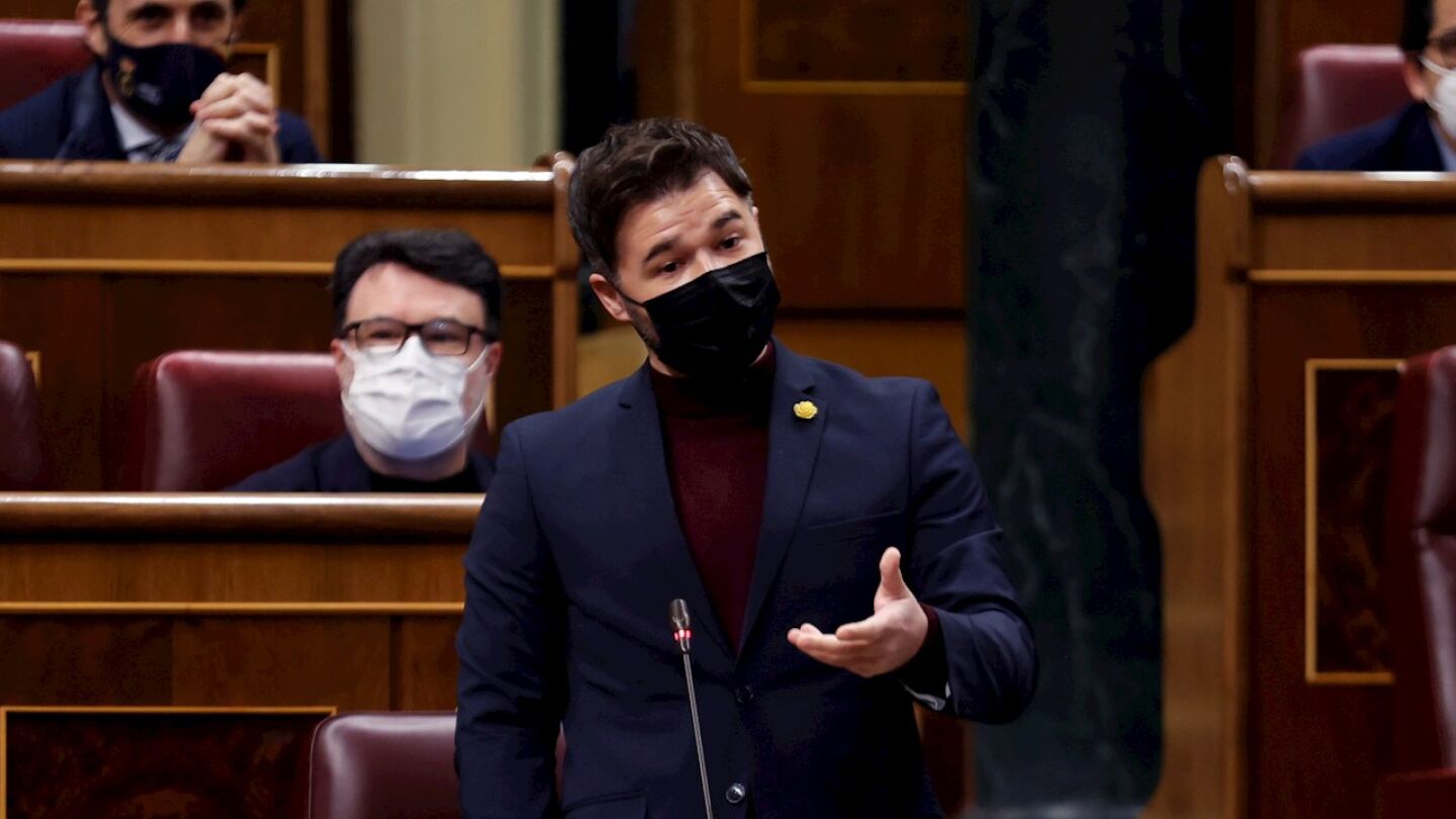 Gabriel Rufi&aacute;n, portavoz de ERC, durante su intervenci&oacute;n en el Congreso