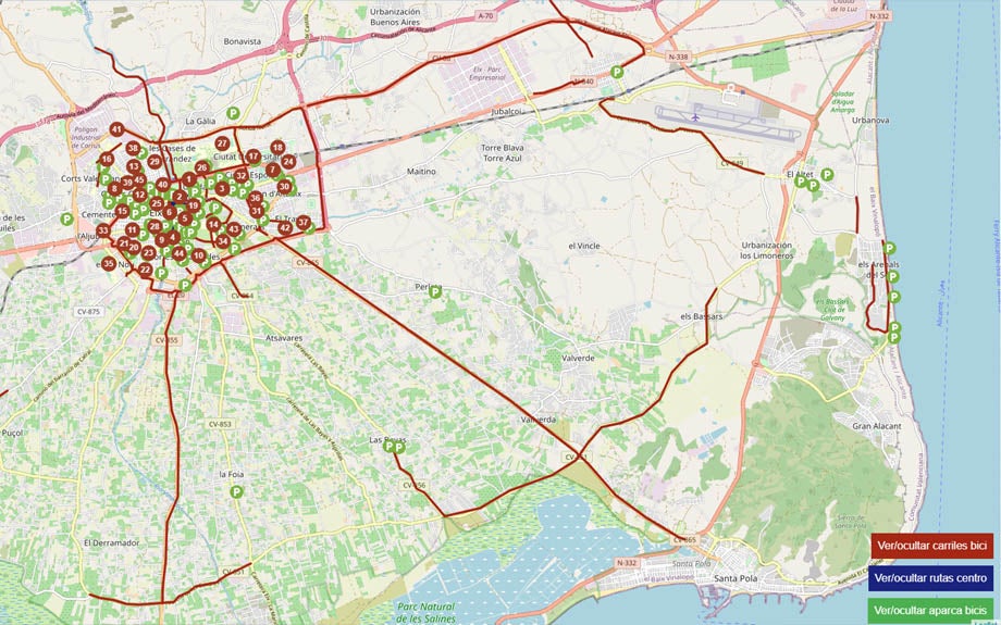 BiciElx incorpora a su web un mapa con información de la red y servicios de Elche dirigidos a la bicicleta BiciElx incorpora a su web un mapa con información de la red y servicios de Elche dirigidos a la bicicleta