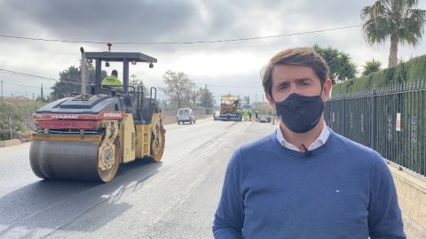 Juan de Dios Navarro en el tramo en el que se están ejecutando las obras. Juan de Dios Navarro en el tramo en el que se están ejecutando las obras.