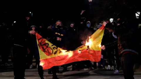 Imagen de las manifestaciones contra la encarcelación de Pablo Hasél en Lleida Imagen de las manifestaciones contra la encarcelación de Pablo Hasél en Lleida
