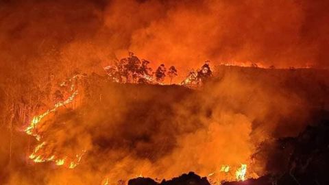 Incendio en los montes de Cantabria