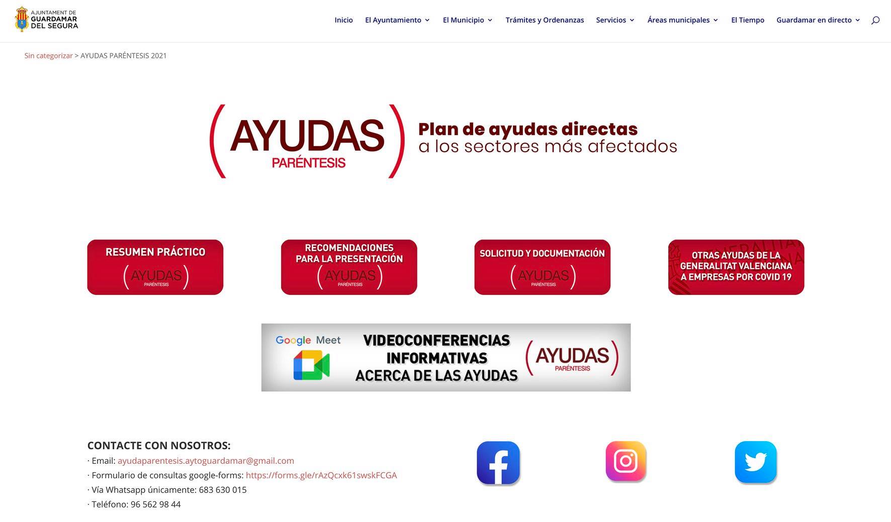 Realizado el primer webinar de los tres previstos por el Ayuntamiento de Guardamar del Segura Realizado el primer webinar de los tres previstos por el Ayuntamiento de Guardamar del Segura