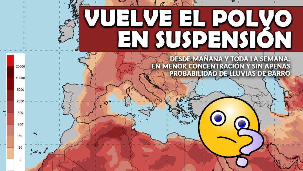 La ausencia de polvo en suspensión ha sido efímera y desde mañana por la tarde volveremos a tenerlo con nosotros La ausencia de polvo en suspensión ha sido efímera y desde mañana por la tarde volveremos a tenerlo con nosotros