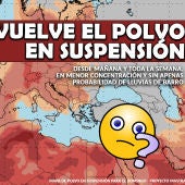 La ausencia de polvo en suspensión ha sido efímera y desde mañana por la tarde volveremos a tenerlo con nosotros 