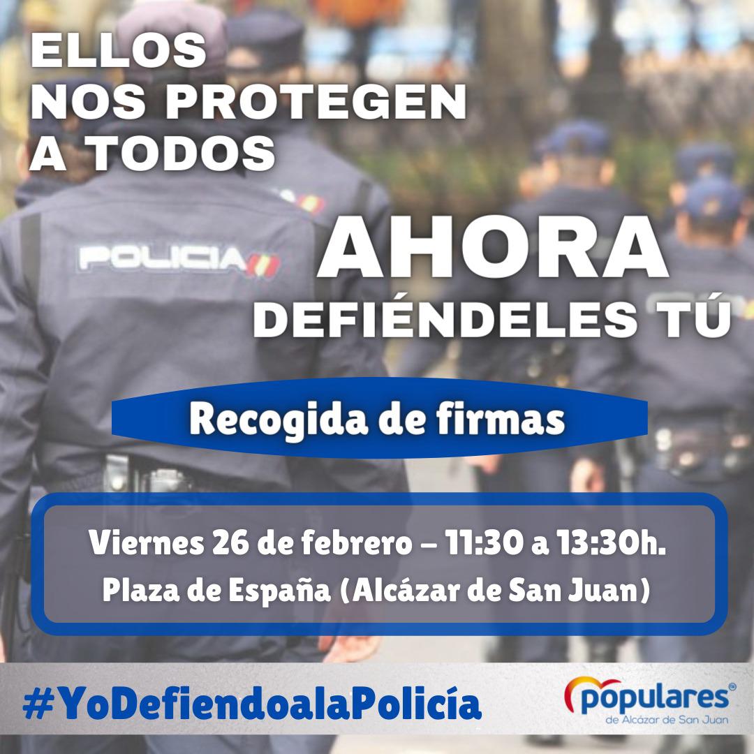 El Partido Popular de Alcázar se suma a la campaña de apoyo a la Policía El Partido Popular de Alcázar se suma a la campaña de apoyo a la Policía