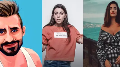 Influencers de Marbella Polifacético, Martina D'Antiochia y Marina Llorca