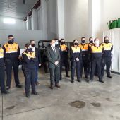El alcalde, José María Román durante la visita en Chiclana