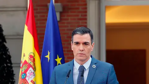 Pedro Sánchez en una comparecencia desde Moncloa Pedro Sánchez en una comparecencia desde Moncloa