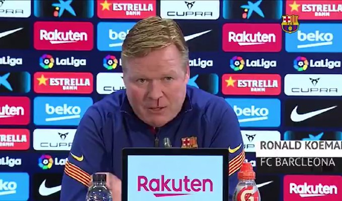 La explicación a la sangre de Koeman en la rueda de prensa La explicación a la sangre de Koeman en la rueda de prensa