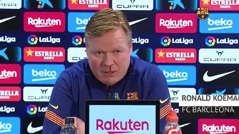 Koeman con sangre en la rueda de prensa Koeman con sangre en la rueda de prensa