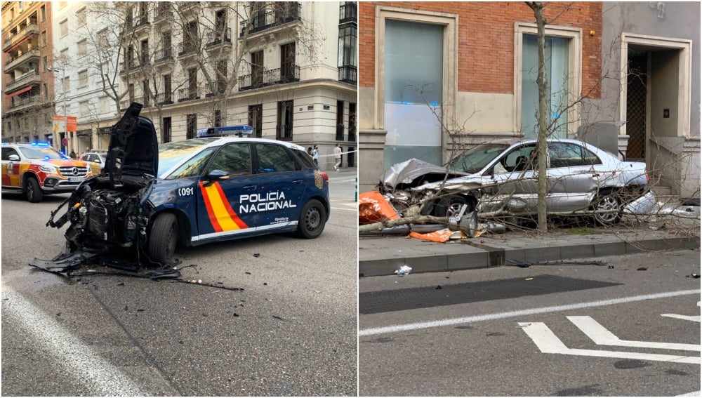 Una violenta persecución policial en Madrid deja siete heridos y cuatro detenidos en la calle Serrano Una violenta persecución policial en Madrid deja siete heridos y cuatro detenidos en la calle Serrano