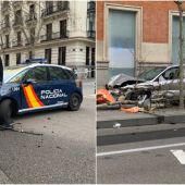 Imagen de los coches implicados en el accidente en la calle Serrano