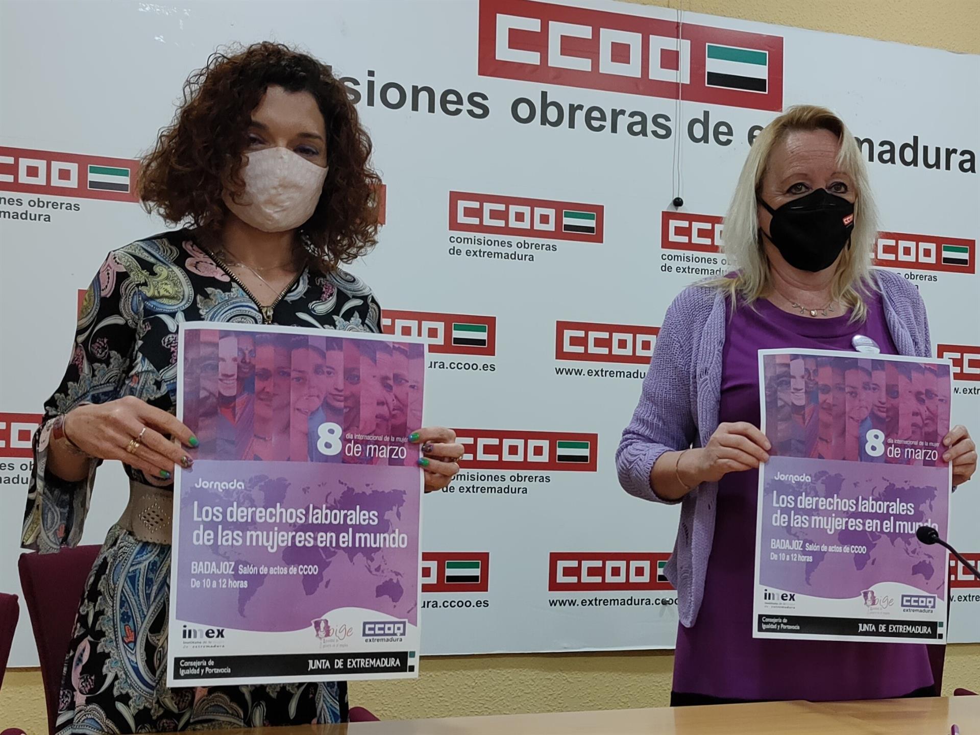 CCOO Extremadura celebrará una concentración en Badajoz el próximo lunes 8 de marzo con motivo del Día Internacional de la Mujer CCOO Extremadura celebrará una concentración en Badajoz el próximo lunes 8 de marzo con motivo del Día Internacional de la Mujer