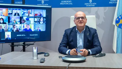 A Deputación de Ourense pon en marcha a estratexia para captar fondos europeos “Next Generation” Manuel Baltar, na videoconferencia sobre fondos europeos Next Generation