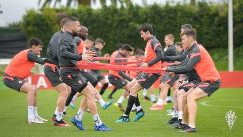 Entrenamiento del Sporting en Mareo