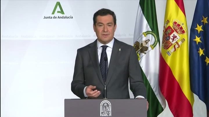 Juan Manuel Moreno Bonilla: " Estamos en un momento muy delicado de la Pandemia. Atendiendo a varios sectores se amplían horarios pero no movilidad interprovincial." Juan Manuel Moreno Bonilla: " Estamos en un momento muy delicado de la Pandemia. Atendiendo a varios sectores se amplían horarios pero no movilidad interprovincial."