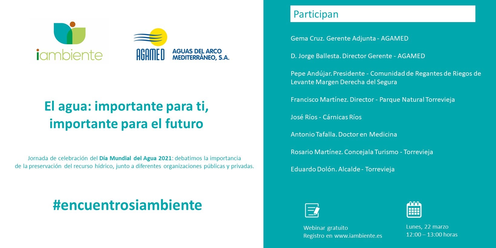 Perfiles del ámbito político, industrial, médico y medioambiental debatirán sobre la importancia del agua y los proyectos de futuro del sector Perfiles del ámbito político, industrial, médico y medioambiental debatirán sobre la importancia del agua y los proyectos de futuro del sector