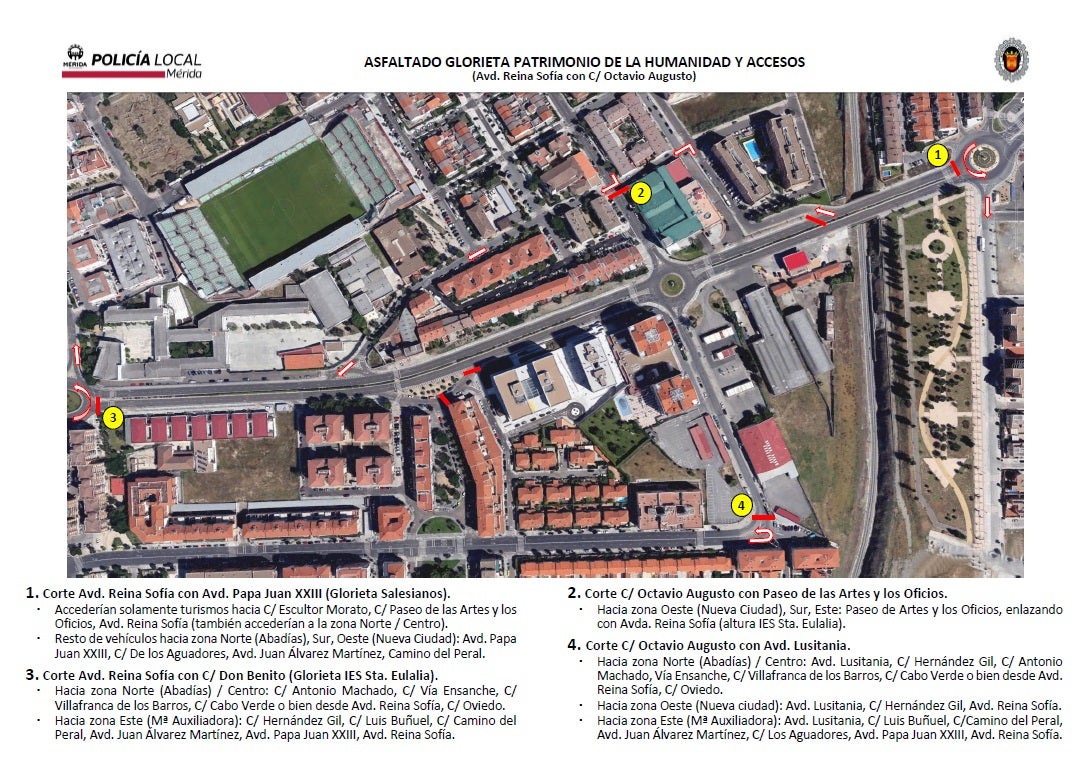 Esta noche se cortará el tráfico en la rotonda de Reina Sofía con Octavio Augusto Esta noche se cortará el tráfico en la rotonda de Reina Sofía con Octavio Augusto