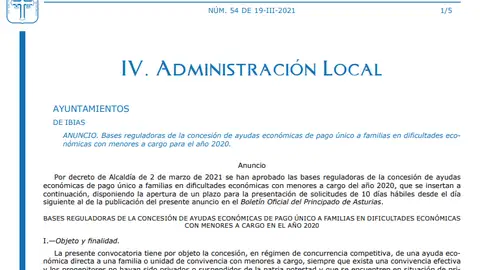 El Ayuntamiento de Ibias dispone de 700 euros para ayudar a una familia El Ayuntamiento de Ibias dispone de 700 euros para ayudar a una familia