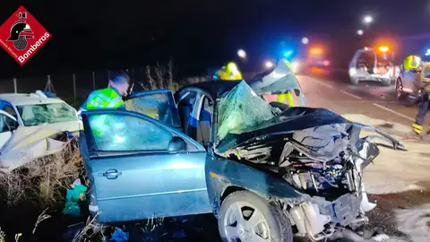 Uno de los coches siniestrados Uno de los coches siniestrados