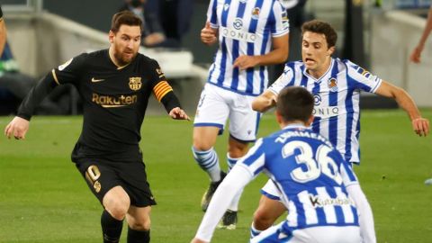Messi en el partido del Bar&ccedil;a contra la Real Sociedad