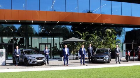 L&rsquo;equip directiu de SEAT en la presentaci&oacute; dels resultats de la companyia.