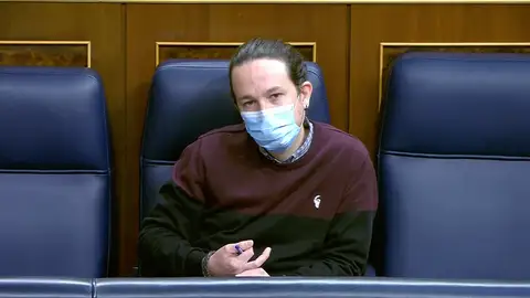 Pablo Iglesias en la sesión de control al Gobierno. Pablo Iglesias en la sesión de control al Gobierno.