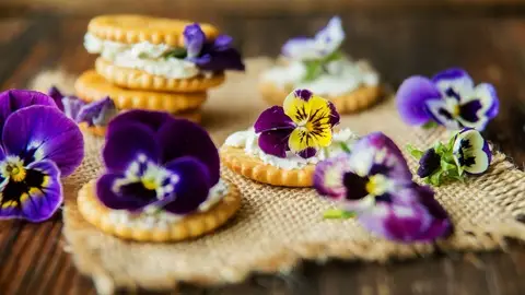Flores y comida Gastronomía