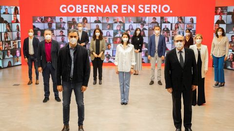 Pedro S&aacute;nchez y &Aacute;ngel Gabilondo en un acto de la precamapa&ntilde;a de las elecciones de Madrid