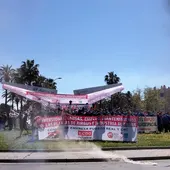 Instantes de una movilización en Puerto Real Instantes de una movilización en Puerto Real